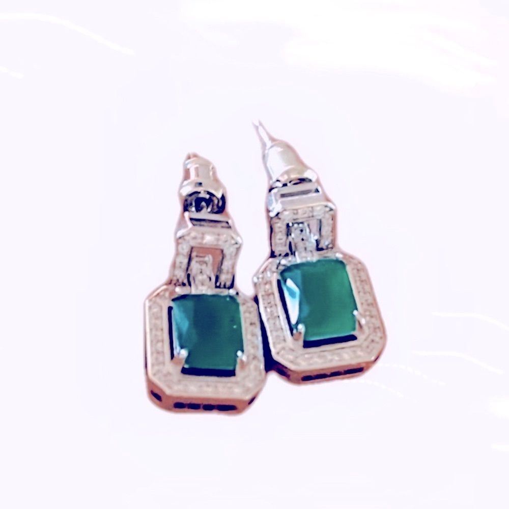 The Oz Drop 925 Emerald green estate inspired 925 silver - Picture 6 of 16